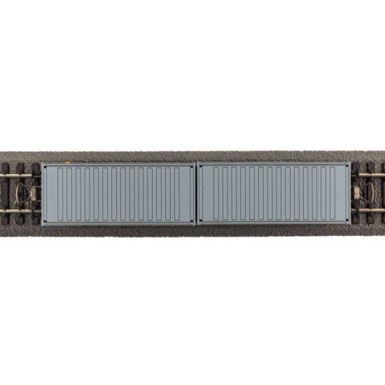 Wagon towarowy platforma DR z 2 kontenerami IV 2x 20ft VEB PIKO 27709 H0
